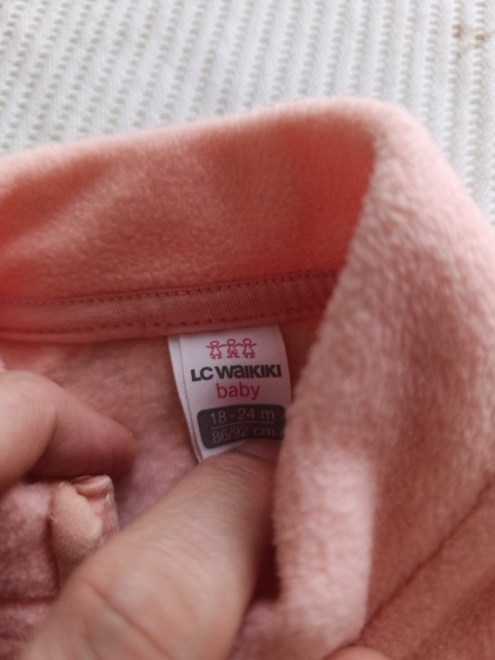 Kız Çocuk Pembe Fermuarlı Polar Ceket - Görsel 3