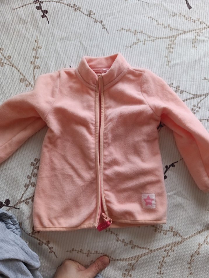 Kız Çocuk Pembe Fermuarlı Polar Ceket - Görsel 4