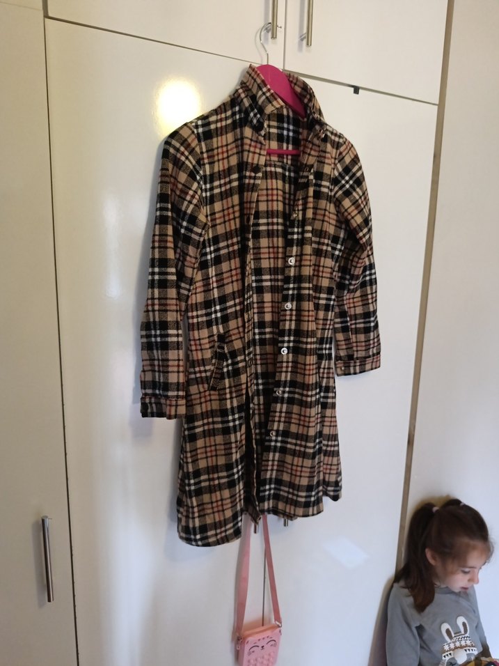 Düğmeli Ekose Desenli Uzun tunik - Görsel 2