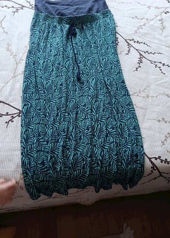 Bohem Tarzı Uzun Turkuaz hamile etek - Görsel 3