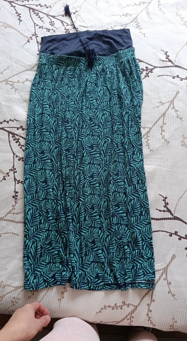 Bohem Tarzı Uzun Turkuaz hamile etek - Görsel 2