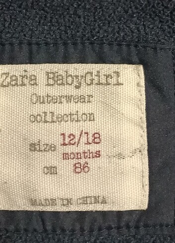 12-18 Ay Beden Zara baybe mont (12-18)