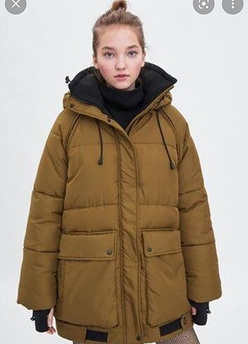 s Beden haki Renk Zara Recycle koleksiyon mont