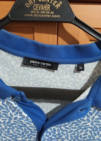 Pierre Cardin Mavi Desenli Pamuklu Erkek Polo Tişört