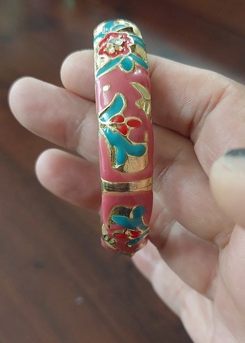 Diger Renkli Çiçek Desenli Bohem Bileklik