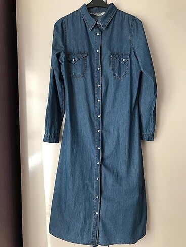 İnce denim yazlık elbise