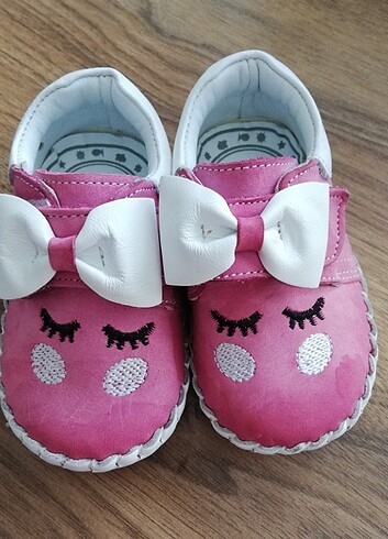 Polaris 18 numara deri kız Bebek ayakkabısı