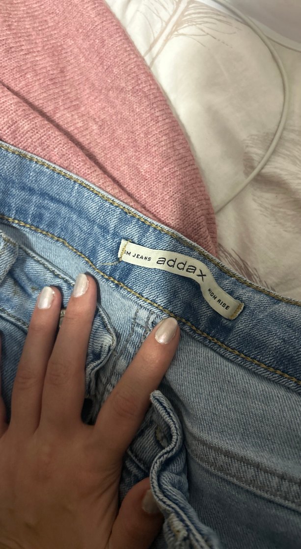 Düğmeli Mavi Midi Kadın Denim Jean - Görsel 2