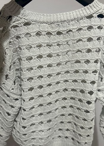 Gri Örgü Salaş Mini Kadın Kazak - Görsel 4