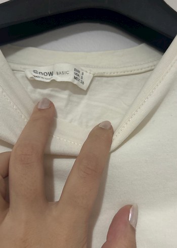 Beyaz Kısa Kollu Hamile Tişörtü - Görsel 3