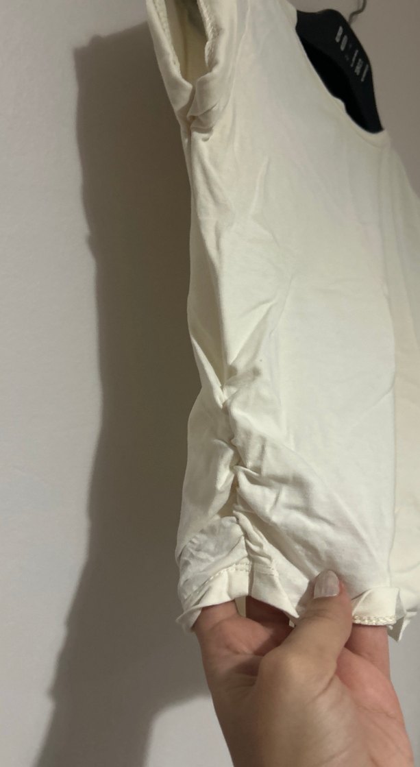 Beyaz Kısa Kollu Hamile Tişörtü - Görsel 2