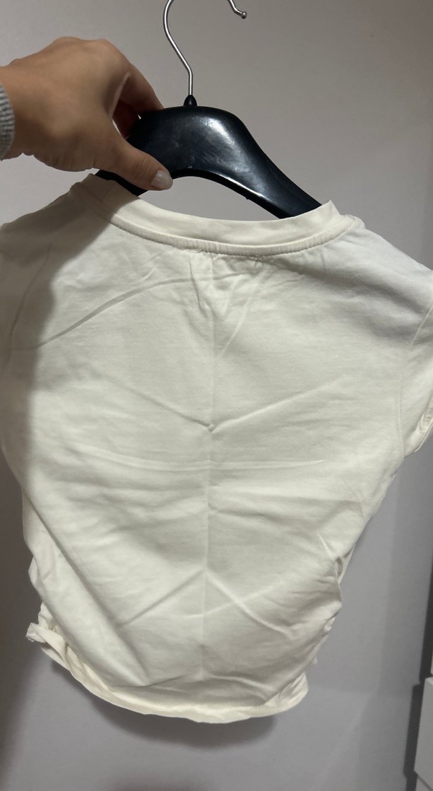 Beyaz Kısa Kollu Hamile Tişörtü - Görsel 4