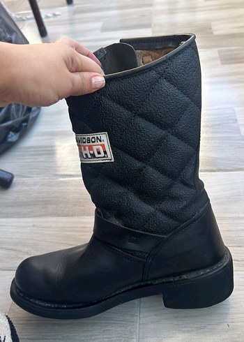 Harley Davidson Siyah Deri Kız Biker Bot - Görsel 9