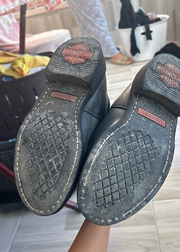 Harley Davidson Siyah Deri Kız Biker Bot - Görsel 7