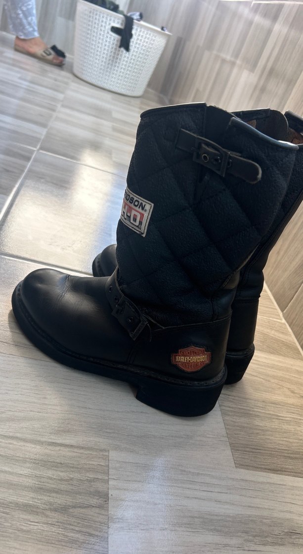 Harley Davidson Siyah Deri Kız Biker Bot - Görsel 3