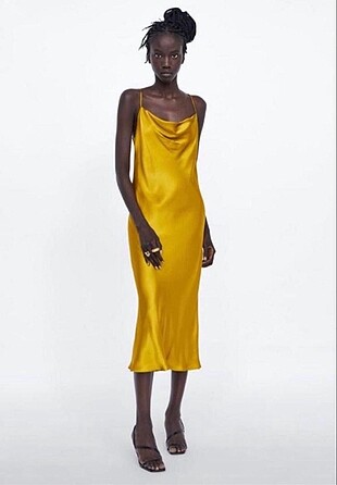 Zara saten elbise