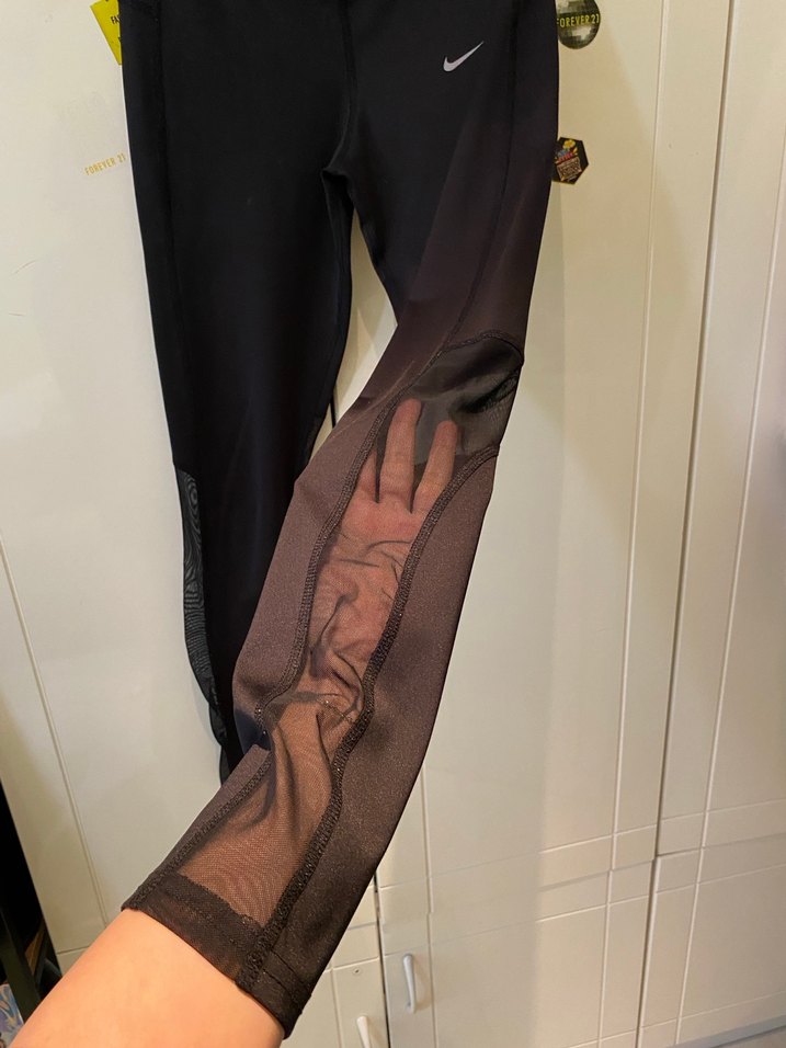 Siyah Nike Kadın Spor Tayt Velcro Detaylı - Görsel 2