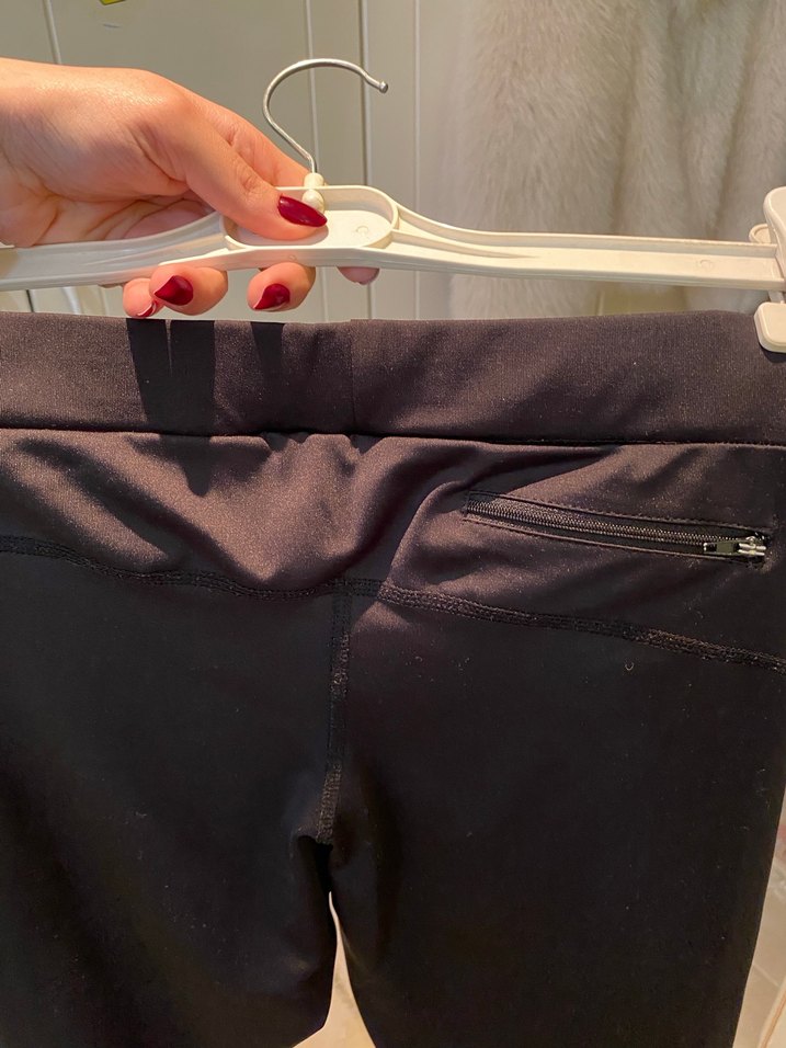 Siyah Nike Kadın Spor Tayt Velcro Detaylı - Görsel 4