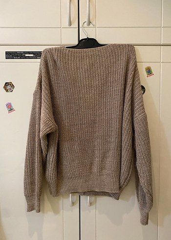 Kadın Kahverengi Örgü Salaş Hırka - Görsel 3