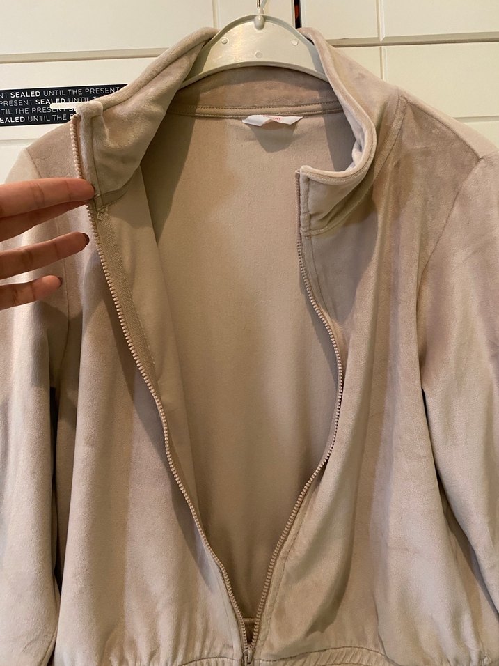 Penti Bej Süet Fermuarlı Kadın Ceket - Görsel 4