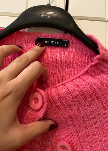 Pembe Düğmeli Triko Hırka ty milla - Görsel 2