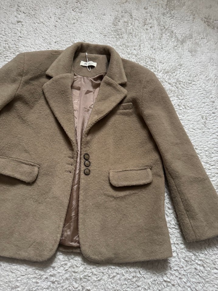 Düğmeli Bej Midi Kadın Kaban - Görsel 2