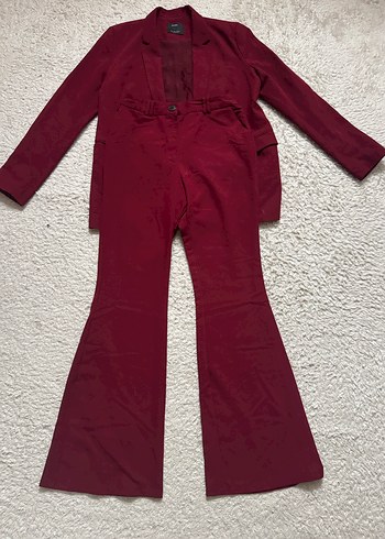 Bordo Kadın Midi Takım Elbise - Görsel 5