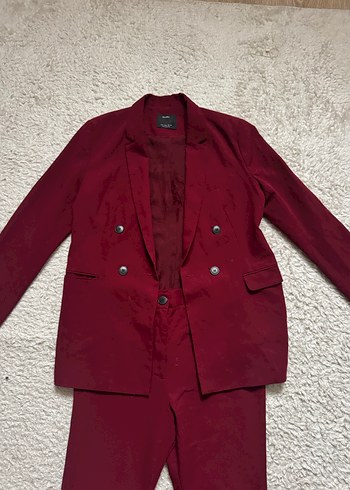 Bordo Kadın Midi Takım Elbise - Görsel 2