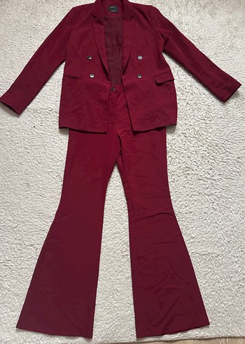 Bordo Kadın Midi Takım Elbise - Görsel 4