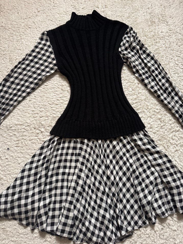 Pötikareli elbise - Görsel 4