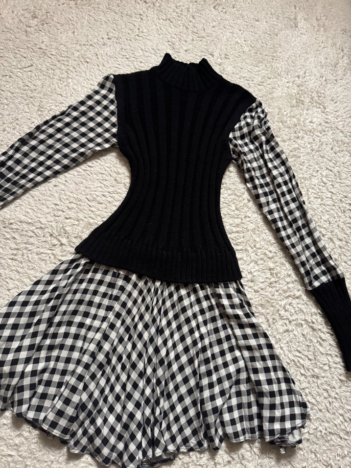 Pötikareli elbise - Görsel 3