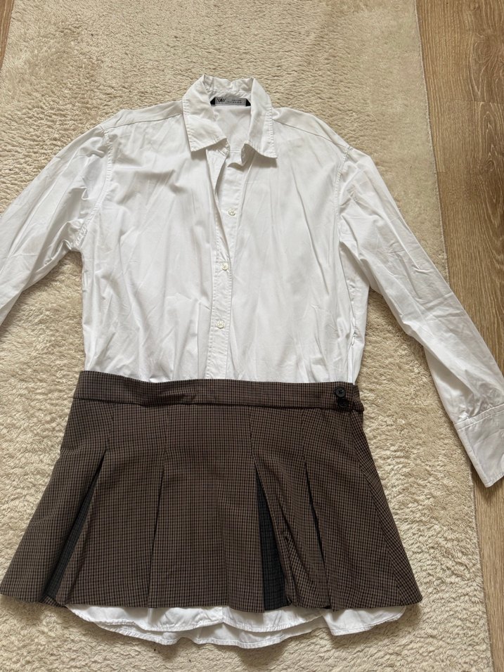 Düğmeli Midi Kadın ekoseli elbis - Görsel 3