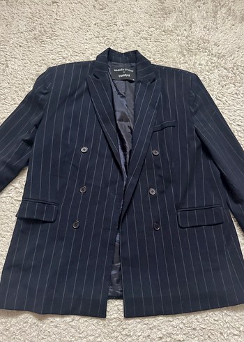 Lacivert Kadın Yün Midi Blazer - Görsel 2