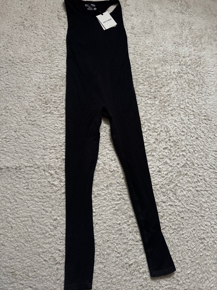 Siyah Dar Kesim Kadın Tulum - Görsel 2