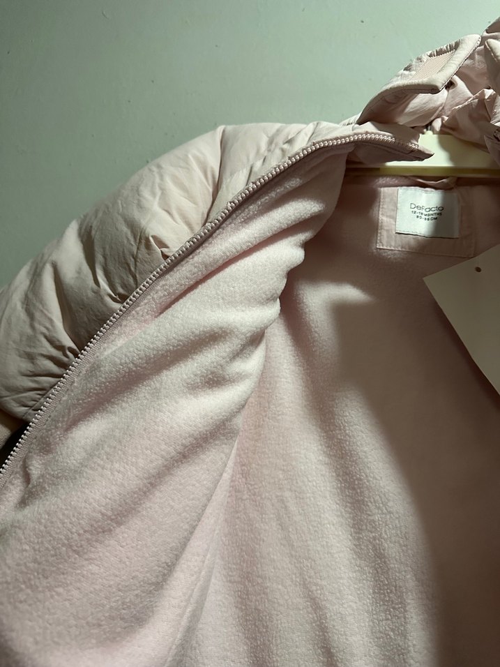 Pastel Pembe Kapüşonlu Çocuk Montu — görsel 6/9