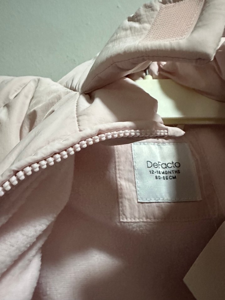 Pastel Pembe Kapüşonlu Çocuk Montu — görsel 7/9