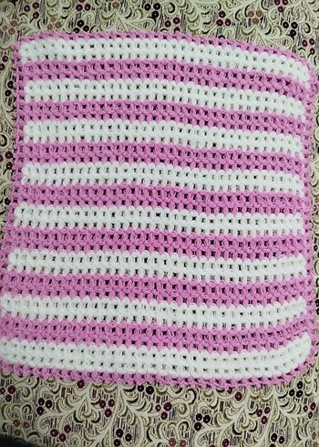 Pembe Beyaz Çizgili Banyo Süngeri - Görsel 2