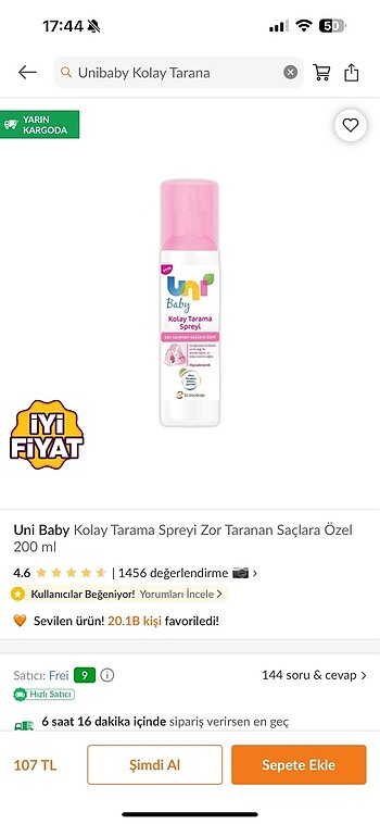 Unibaby kolay tarama spreyi