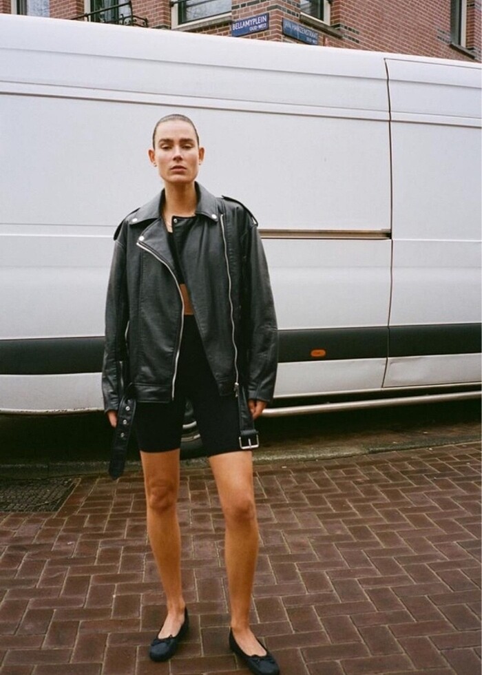 Zara deri ceket - Görsel 5