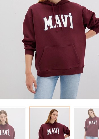 s Beden bordo Renk Mavi bordo sweatshirt