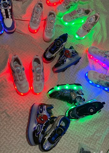 Kız Çocuk Pembe Baskılı peten ve spor ayakkabı - Görsel 10