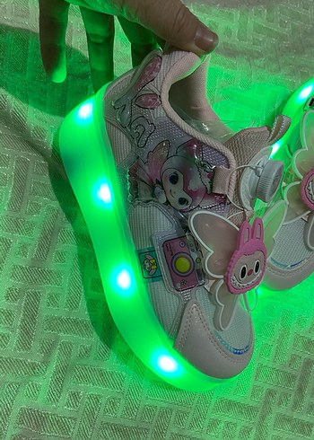 Kız Çocuk Pembe Baskılı peten ve spor ayakkabı - Görsel 15