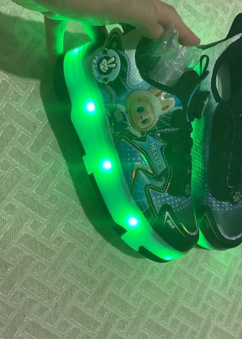 Kız Çocuk Pembe Baskılı peten ve spor ayakkabı - Görsel 16