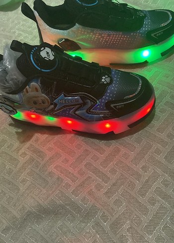 Kız Çocuk Pembe Baskılı peten ve spor ayakkabı - Görsel 13