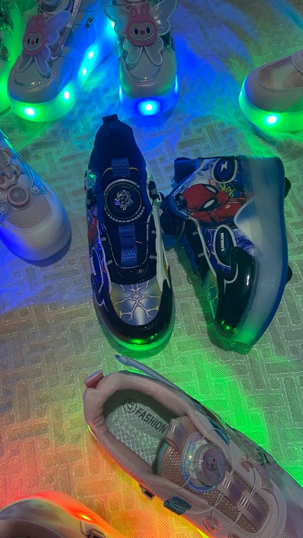 Kız Çocuk Pembe Baskılı peten ve spor ayakkabı - Görsel 3