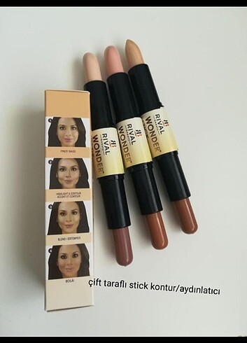Çift taraflı stick kontur aydınlatıcı 