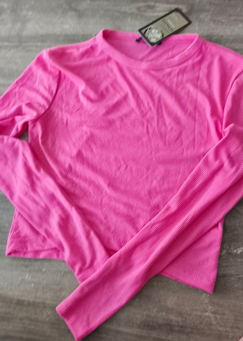 Kız Çocuk Pembe Uzun Kollu Basic Tişört - Görsel 3