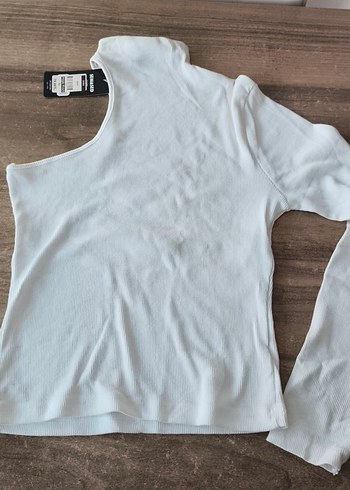 Uzun Kollu Beyaz Balıkçı Yaka Kadın Tişört - Görsel 3