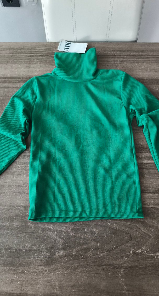 Yeşil Balıkçı Yaka Uzun Kollu Kazak - Görsel 2