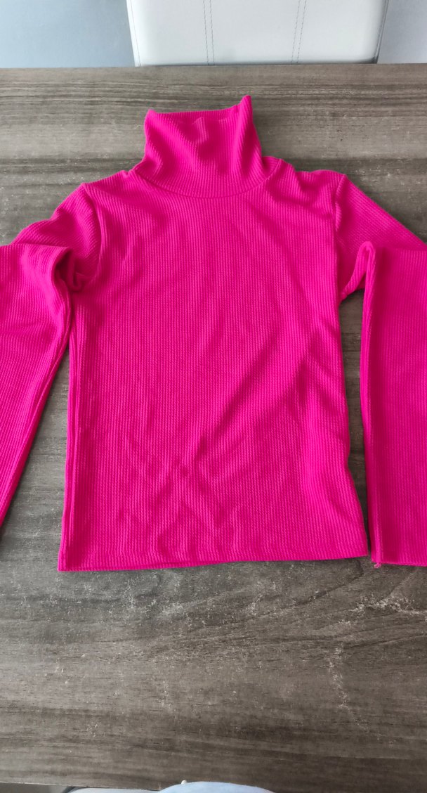 Pembe Kadın Boğazlı İnce Triko Kazak - Görsel 2